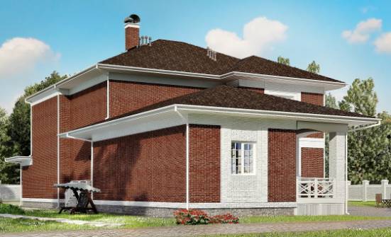 315-001-П Проект двухэтажного дома и гаражом, уютный загородный дом из кирпича Ярцево | Проекты домов от House Expert