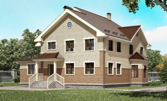 300-004-Л Проект двухэтажного дома, классический домик из бризолита Вязьма | Проекты домов от House Expert