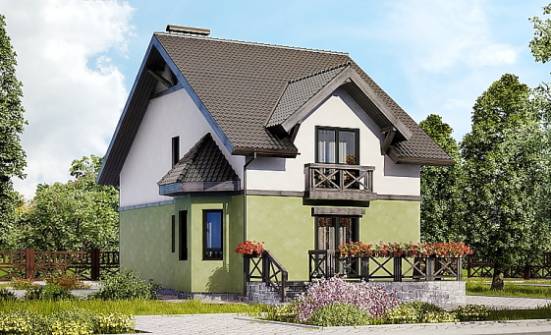 120-003-П Проект двухэтажного дома с мансардным этажом, скромный дом из керамзитобетонных блоков Смоленск | Проекты домов от House Expert