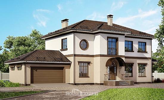 290-004-Л Проект двухэтажного дома, гараж, красивый домик из кирпича Рославль | Проекты домов от House Expert