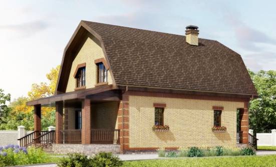 130-005-Л Проект двухэтажного дома с мансардой, бюджетный дом из газобетона Десногорск | Проекты домов от House Expert