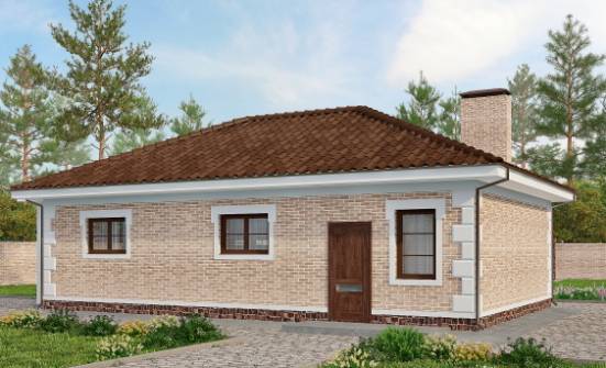 070-005-П Проект гаража из кирпича Смоленск | Проекты одноэтажных домов от House Expert