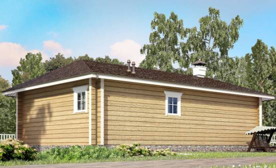 095-001-Л Проект одноэтажного дома, доступный домик из бревен Сафоново | Проекты одноэтажных домов от House Expert