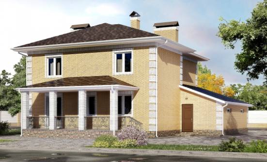 220-006-Л Проект двухэтажного дома и гаражом, современный дом из твинблока Ярцево | Проекты домов от House Expert