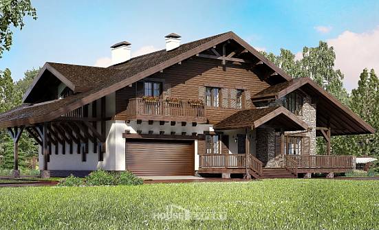 320-001-П Проект двухэтажного дома с мансардным этажом, гараж, просторный дом из кирпича Гагарин | Проекты домов от House Expert