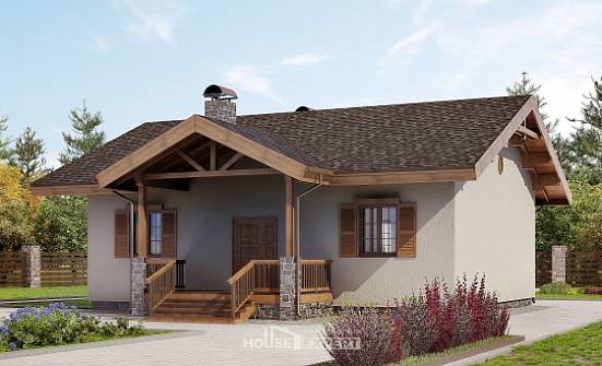090-002-Л Проект одноэтажного дома, простой коттедж из кирпича Сафоново | Проекты домов от House Expert