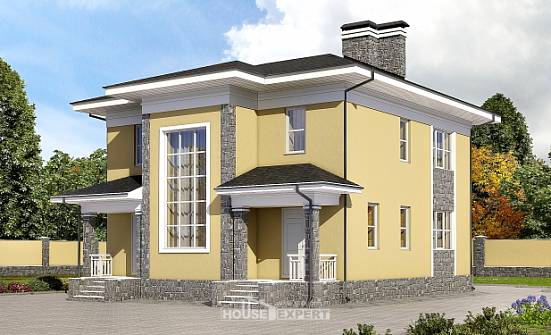 155-011-Л Проект двухэтажного дома, недорогой дом из газосиликатных блоков Рославль | Проекты домов от House Expert