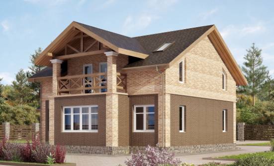 160-014-П Проект двухэтажного дома, бюджетный домик из блока Десногорск | Проекты домов от House Expert