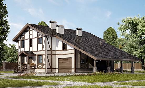250-002-П Проект двухэтажного дома мансардный этаж и гаражом, красивый загородный дом из кирпича Гагарин | Проекты домов от House Expert