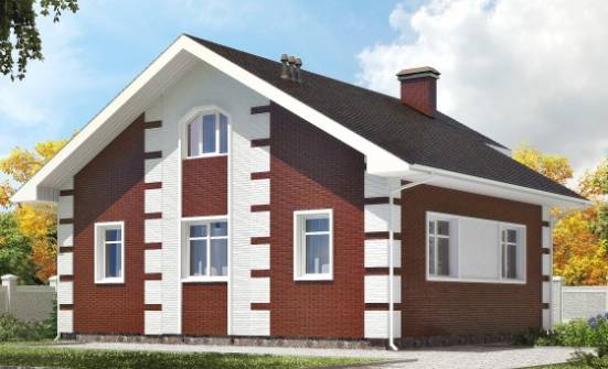 115-001-П Проект двухэтажного дома с мансардным этажом, скромный загородный дом из пеноблока Десногорск | Проекты домов от House Expert