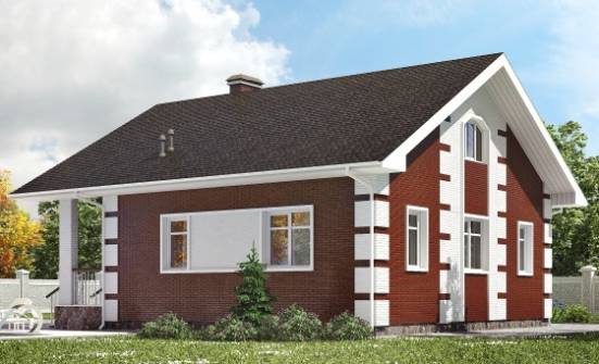 115-001-П Проект двухэтажного дома с мансардным этажом, скромный загородный дом из пеноблока Десногорск | Проекты домов от House Expert