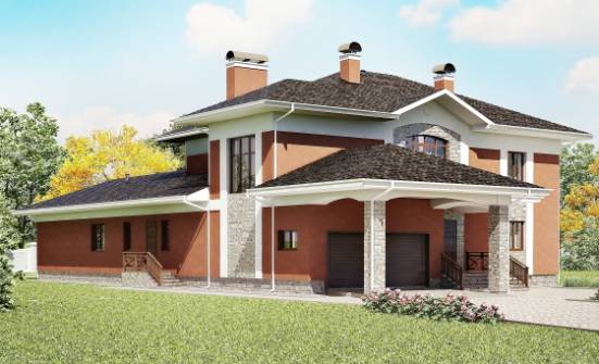400-002-Л Проект двухэтажного дома, гараж, большой дом из кирпича Гагарин | Проекты домов от House Expert