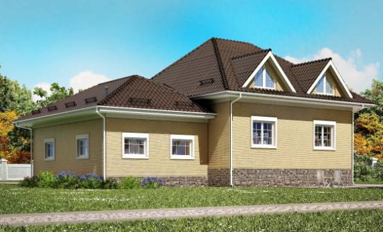 400-001-П Проект трехэтажного дома мансардой, гараж, большой загородный дом из бризолита Вязьма | Проекты домов от House Expert