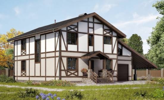 250-002-П Проект двухэтажного дома мансардный этаж и гаражом, красивый загородный дом из кирпича Гагарин | Проекты домов от House Expert