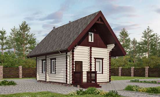035-001-Л Проект бани из бревен Сафоново | Проекты одноэтажных домов от House Expert