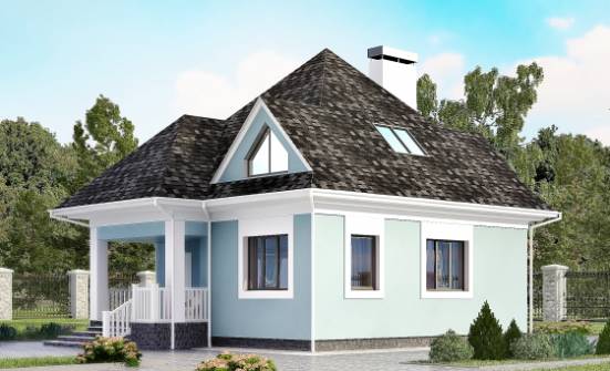 110-001-Л Проект двухэтажного дома мансардой, недорогой домик из теплоблока Смоленск | Проекты домов от House Expert