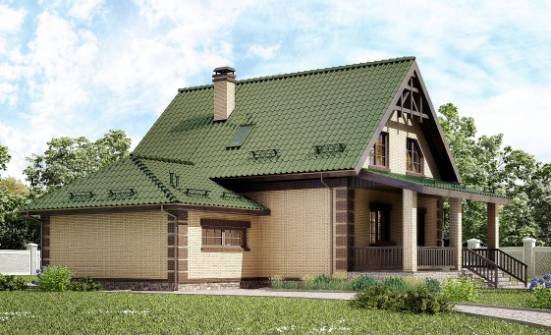 160-007-П Проект двухэтажного дома мансардой, гараж, компактный коттедж из бризолита Десногорск | Проекты домов от House Expert