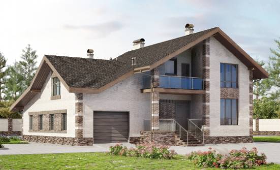 245-005-П Проект двухэтажного дома мансардой, гараж, простой дом из керамзитобетонных блоков Гагарин | Проекты домов от House Expert