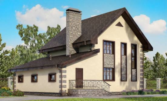 160-004-П Проект двухэтажного дома, гараж, недорогой коттедж из арболита Десногорск | Проекты домов от House Expert