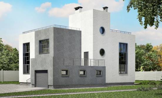 255-001-П Проект двухэтажного дома, гараж, просторный загородный дом из пеноблока Вязьма | Проекты домов от House Expert