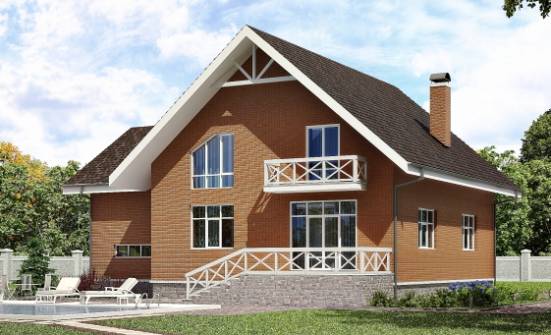 215-001-П Проект двухэтажного дома мансардой и гаражом, красивый домик из газосиликатных блоков Смоленск | Проекты домов от House Expert