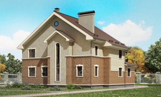 300-004-Л Проект двухэтажного дома, классический домик из бризолита Вязьма | Проекты домов от House Expert