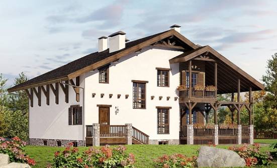 400-004-П Проект трехэтажного дома мансардой и гаражом, большой коттедж из кирпича Смоленск | Проекты домов от House Expert