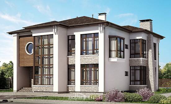 300-005-П Проект двухэтажного дома, красивый дом из кирпича Рославль | Проекты домов от House Expert