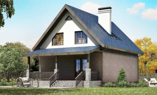 130-003-П Проект двухэтажного дома мансардой, красивый загородный дом из бризолита Вязьма | Проекты домов от House Expert