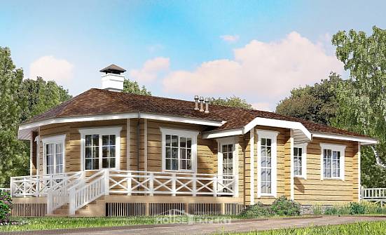 095-001-Л Проект одноэтажного дома, доступный домик из бревен Сафоново | Проекты домов от House Expert