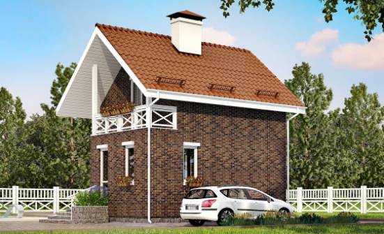 045-001-Л Проект двухэтажного дома с мансардой, доступный дом из арболита Смоленск | Проекты домов от House Expert