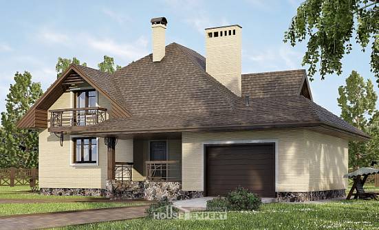 275-003-П Проект двухэтажного дома мансардный этаж и гаражом, красивый дом из кирпича Рославль | Проекты домов от House Expert