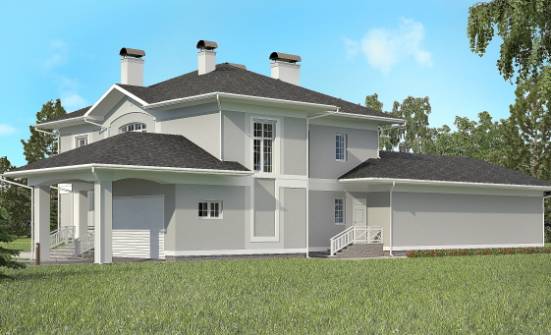 360-001-П Проект двухэтажного дома и гаражом, просторный загородный дом из кирпича Рославль | Проекты домов от House Expert