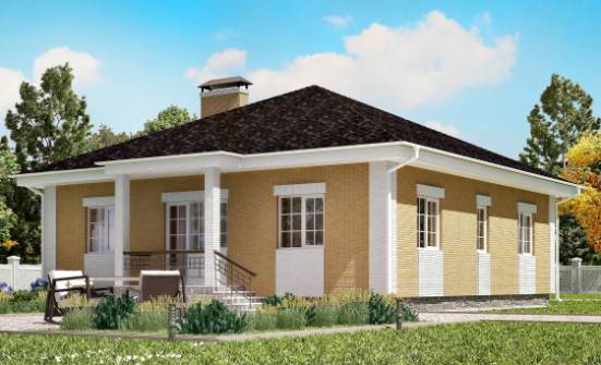 130-002-Л Проект одноэтажного дома, гараж, простой дом из арболита Гагарин | Проекты домов от House Expert