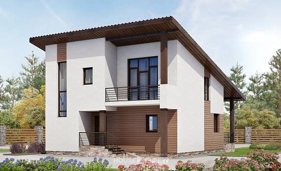 140-005-П Проект двухэтажного дома с мансардой, скромный домик из блока Смоленск | Проекты домов от House Expert