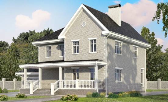 190-001-Л Проект двухэтажного дома, гараж, средний дом из кирпича Гагарин | Проекты домов от House Expert