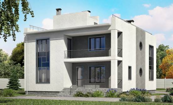 255-001-П Проект двухэтажного дома, гараж, просторный загородный дом из пеноблока Вязьма | Проекты домов от House Expert