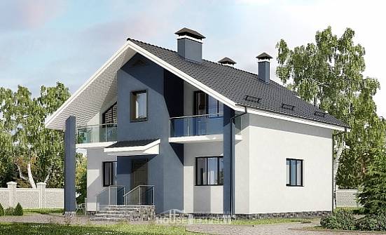 150-005-П Проект двухэтажного дома с мансардой, доступный загородный дом из газобетона Гагарин | Проекты домов от House Expert