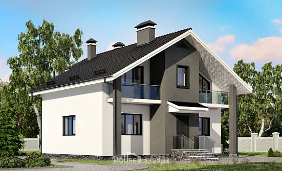 150-005-Л Проект двухэтажного дома с мансардным этажом, красивый загородный дом из теплоблока Смоленск | Проекты домов от House Expert