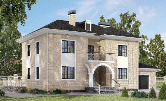 180-006-П Проект двухэтажного дома и гаражом, классический загородный дом из кирпича Смоленск | Проекты домов от House Expert