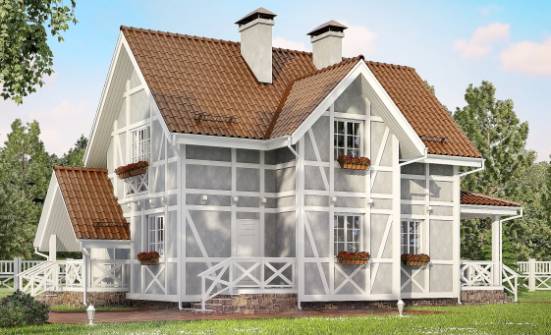 160-003-Л Проект двухэтажного дома с мансардой, компактный дом из арболита Рославль | Проекты домов от House Expert