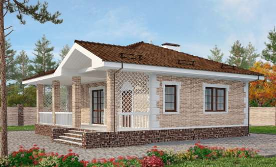 065-002-П Проект бани из кирпича Рославль | Проекты одноэтажных домов от House Expert