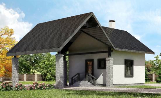 060-001-П Проект двухэтажного дома мансардой, гараж, маленький домик из твинблока Десногорск | Проекты домов от House Expert