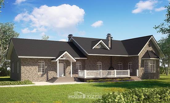 195-001-П Проект одноэтажного дома, классический домик из кирпича Смоленск | Проекты домов от House Expert