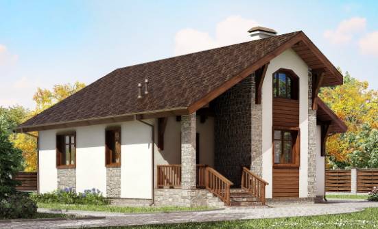 080-002-Л Проект одноэтажного дома, маленький домик из пеноблока Десногорск | Проекты домов от House Expert