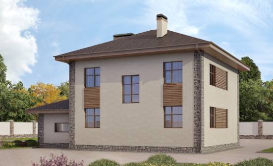 185-004-П Проект двухэтажного дома, гараж, современный дом из газосиликатных блоков Гагарин | Проекты домов от House Expert