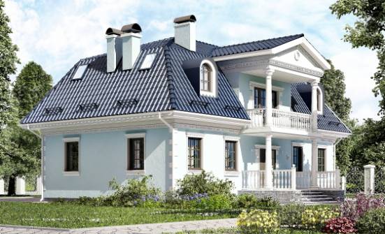 210-004-Л Проект двухэтажного дома мансардой, современный домик из бризолита Рославль | Проекты домов от House Expert