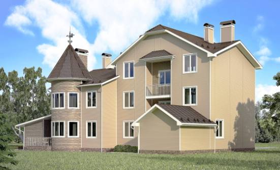 555-001-Л Проект трехэтажного дома с мансардным этажом и гаражом, большой дом из арболита Сафоново | Проекты домов от House Expert