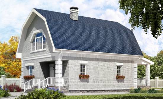 130-005-П Проект двухэтажного дома с мансардой, недорогой загородный дом из керамзитобетонных блоков Смоленск | Проекты домов от House Expert