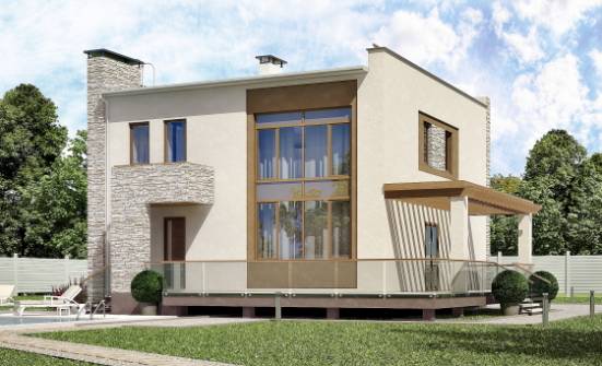 185-001-П Проект двухэтажного дома, средний загородный дом из теплоблока Рославль | Проекты домов от House Expert